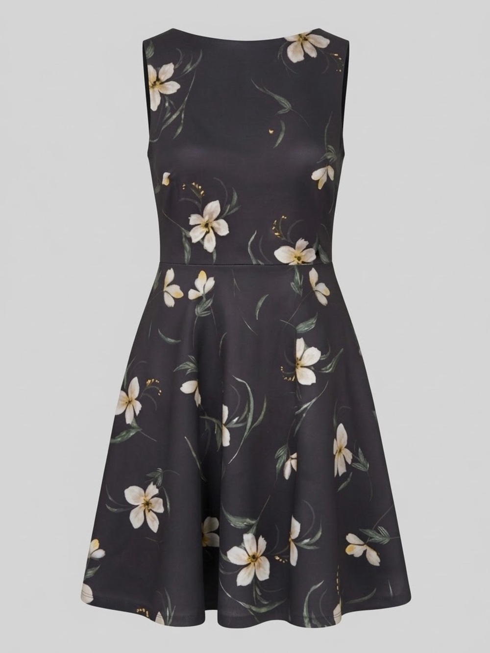 Ricki's Black Floral Fit-and-Flare Dress with White Blooms